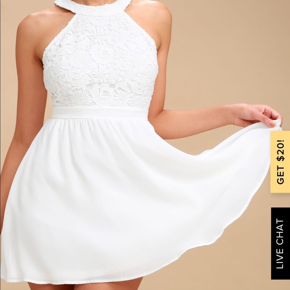 White skater dress - bridal shower/engagement party/bachelorette party - Picture 2 of 5